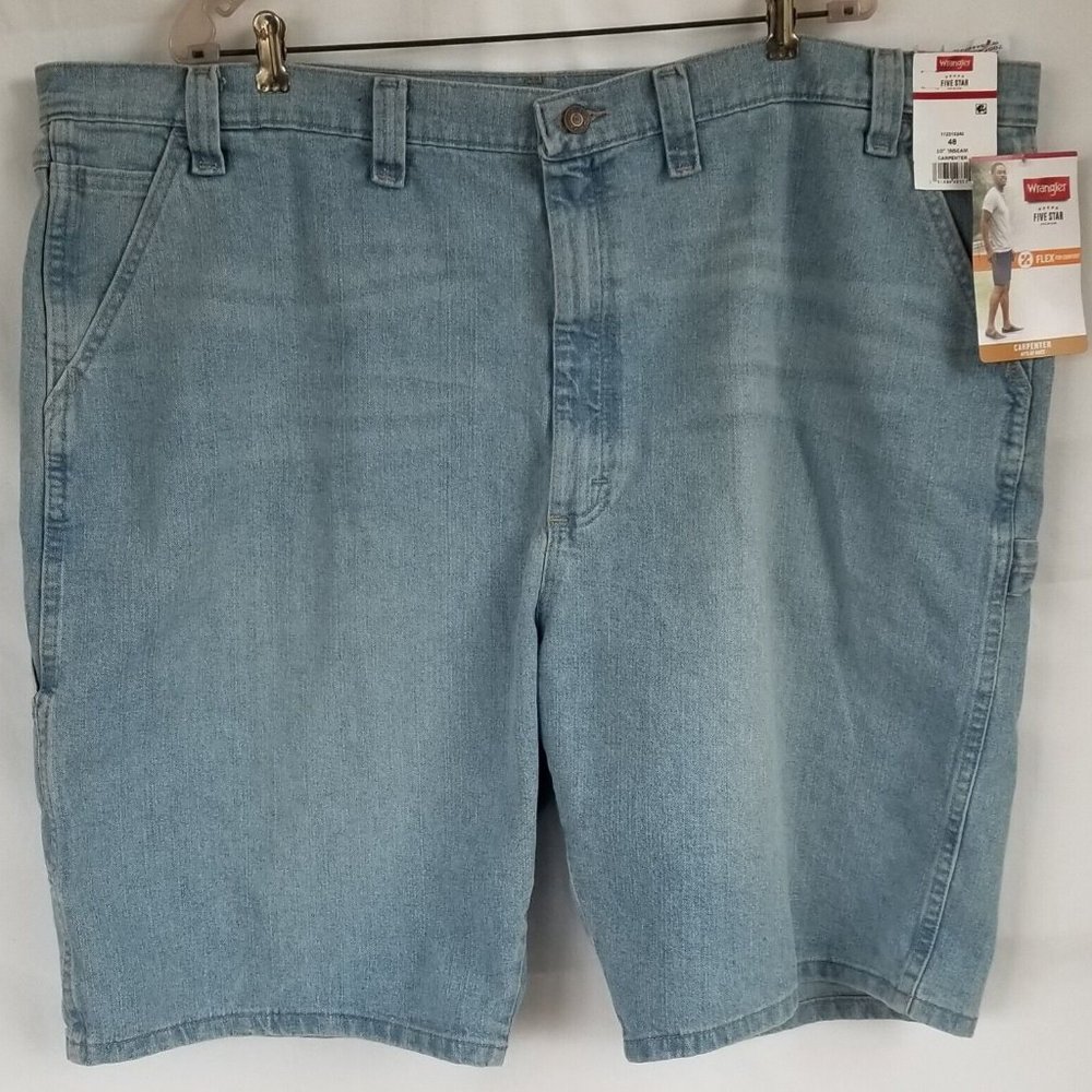 Wrangler Carpenter Jean Shorts Size 48 Light Blue Big Man Relaxed Fit